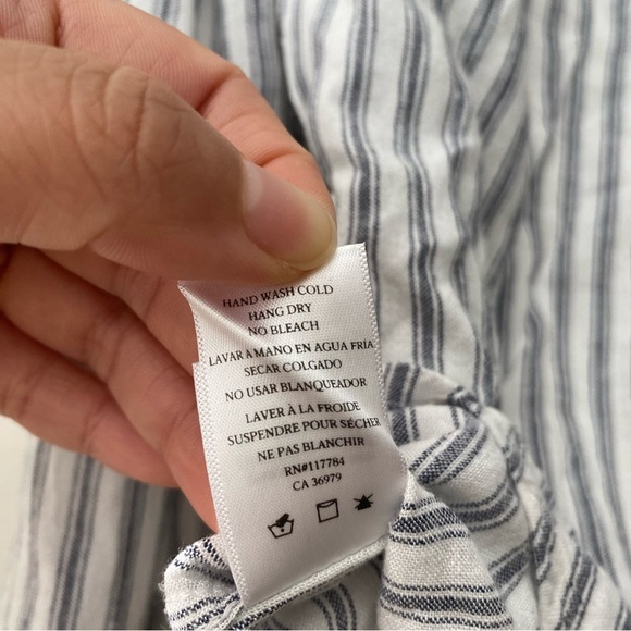 NWT Rails Matea Canela Stripe Linen Blend Lace Up Shirt Blouse Small - Picture 16 of 16